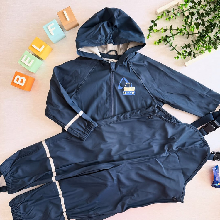 ست کاپشن و شلوار بارونی ضد آب پسرانه سایز 2 تا 4 سال