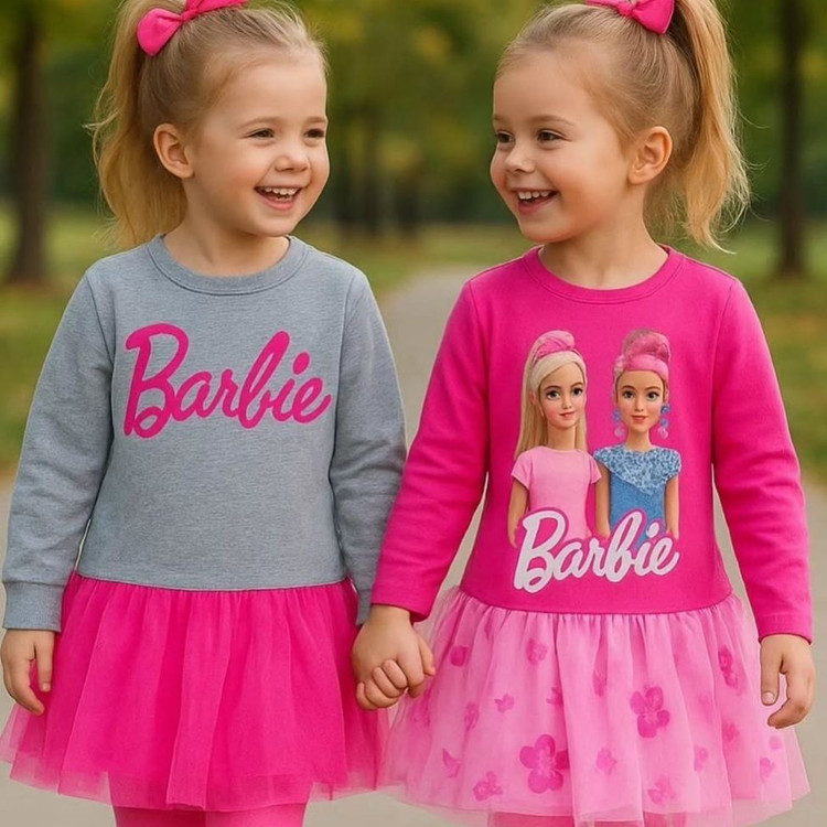 پیراهن دورس مجلسی دخترانه مدل باربی