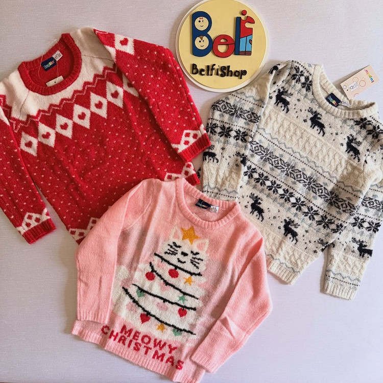 پلیور بافت کریسمسی بچهگانه برند لوپیلو